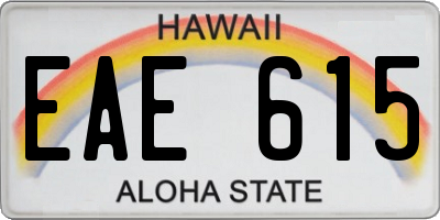 HI license plate EAE615