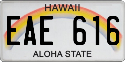 HI license plate EAE616