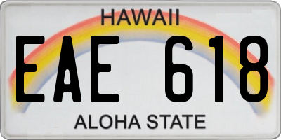 HI license plate EAE618