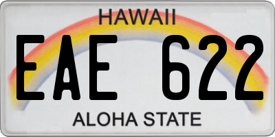 HI license plate EAE622