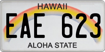 HI license plate EAE623