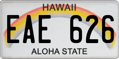 HI license plate EAE626