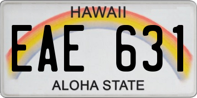 HI license plate EAE631