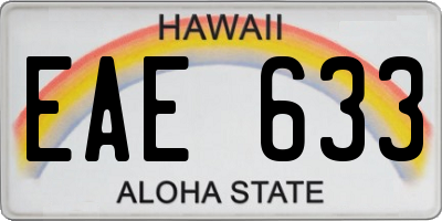 HI license plate EAE633