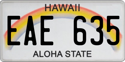 HI license plate EAE635