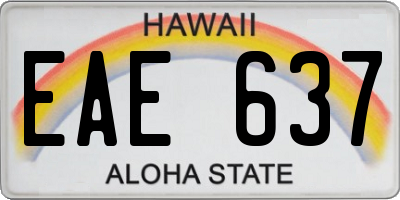 HI license plate EAE637