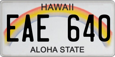 HI license plate EAE640