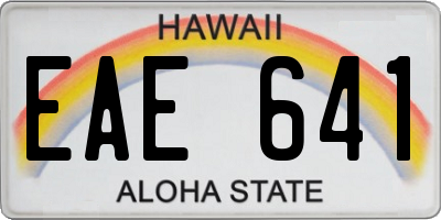 HI license plate EAE641