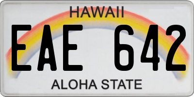 HI license plate EAE642