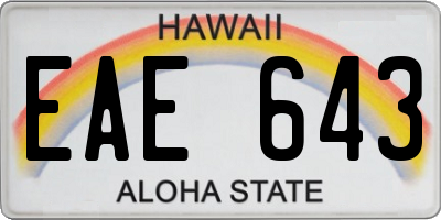 HI license plate EAE643