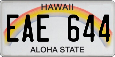 HI license plate EAE644