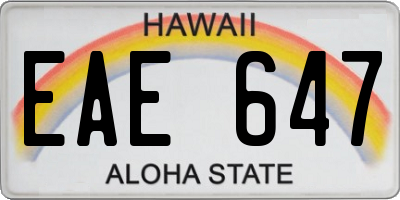 HI license plate EAE647