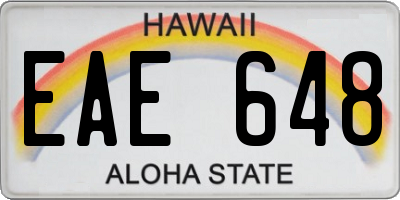 HI license plate EAE648