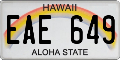 HI license plate EAE649