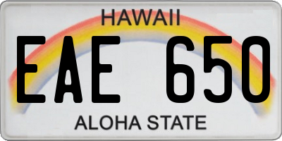 HI license plate EAE650