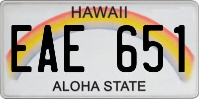 HI license plate EAE651