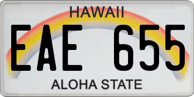 HI license plate EAE655