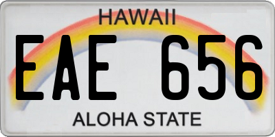 HI license plate EAE656