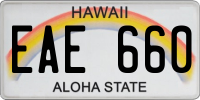 HI license plate EAE660