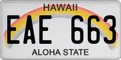 HI license plate EAE663