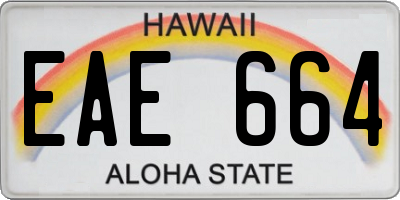 HI license plate EAE664