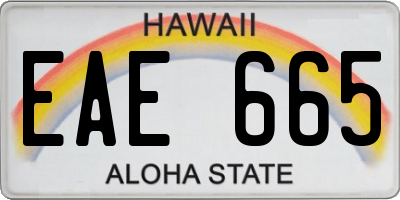 HI license plate EAE665