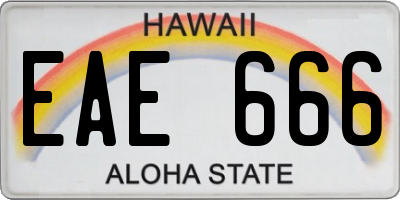 HI license plate EAE666