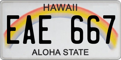 HI license plate EAE667