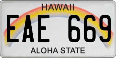 HI license plate EAE669