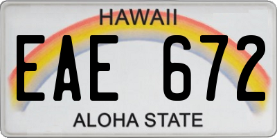 HI license plate EAE672