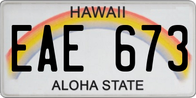 HI license plate EAE673