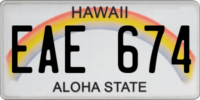 HI license plate EAE674