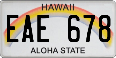 HI license plate EAE678