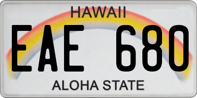 HI license plate EAE680