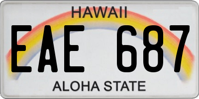 HI license plate EAE687