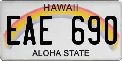 HI license plate EAE690