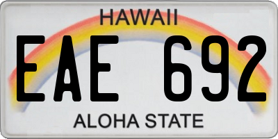 HI license plate EAE692