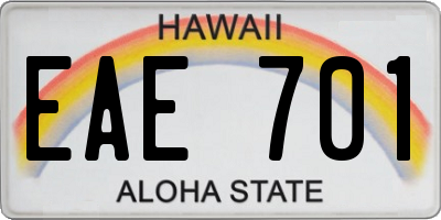 HI license plate EAE701