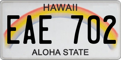 HI license plate EAE702