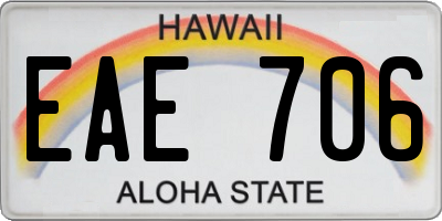 HI license plate EAE706