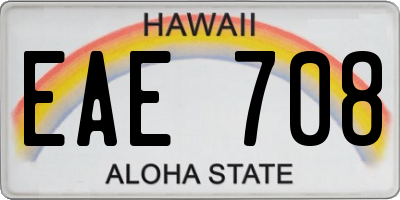 HI license plate EAE708