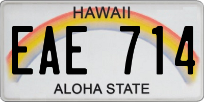HI license plate EAE714