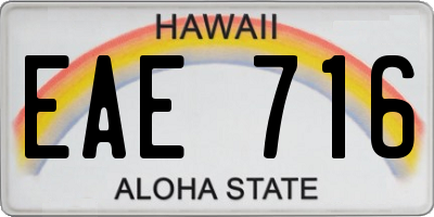 HI license plate EAE716