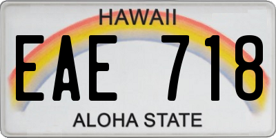 HI license plate EAE718