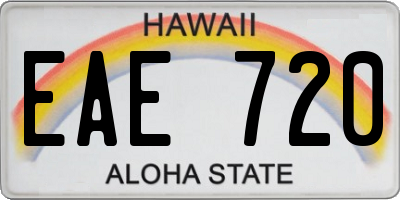 HI license plate EAE720