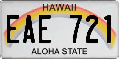 HI license plate EAE721