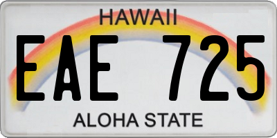 HI license plate EAE725