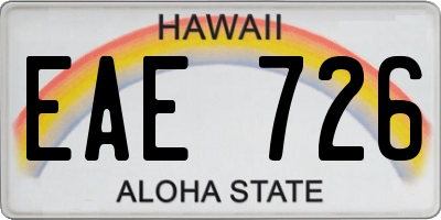 HI license plate EAE726