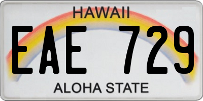 HI license plate EAE729