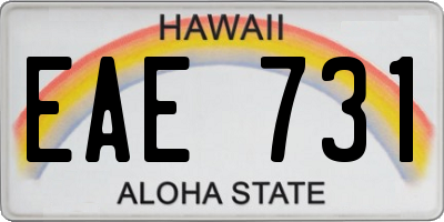 HI license plate EAE731
